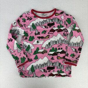 Smafolk Winter Landscape Long Sleeve Tee Pink 2-3